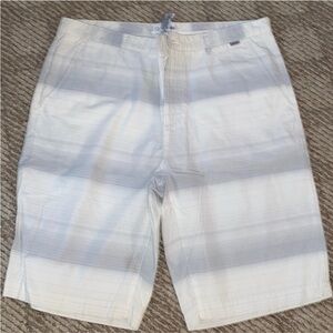 Calvin Klein Striped White and Gray Shorts